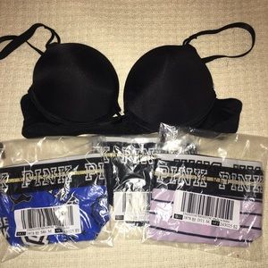 Victoria Secret Thong Panties & Bombshell Bra 34B